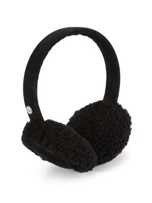 UGGS Black Leather Sheepskin Wired Earmuffs Wired Sheepskin Earmuffs by UGG --> Shop Hats, Beanies  main image 4