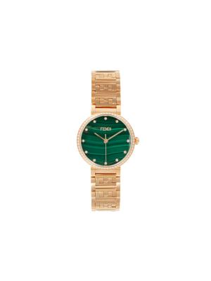 Fendi Forever IP Rose Goldtone Stainless Steel, Malachite 
