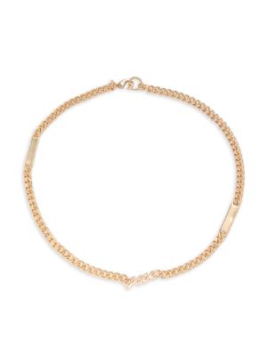 Goldtone Love Cuban Chain Necklace/18''