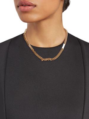 Goldtone Love Cuban Chain Necklace/18''
