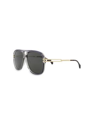 Gucci 63MM Unisex Oversized Gold White Trim Aviators Rare Made in Italy ?? Gucci 63mm Square Aviator Sunglasses | Nordstromrack main image 3