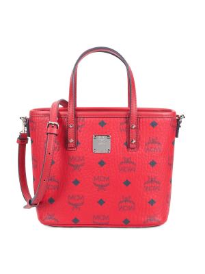 MCM Mini Aren Visetos Monogram Coated Canvas Top Handle Bag  display picture 3
