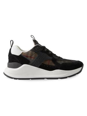 Burberry Check Leather Low-Top Sneakers on SALE | Saks OFF 5TH display picture 2