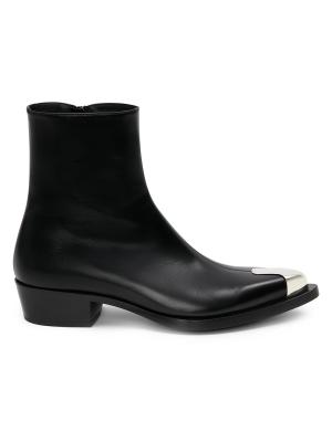 Alexander McQueen Metal-Toe Leather Boots on SALE | Saks OFF 5TH display picture 1