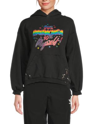 Small Fit Cotton Graphic Hoodie
