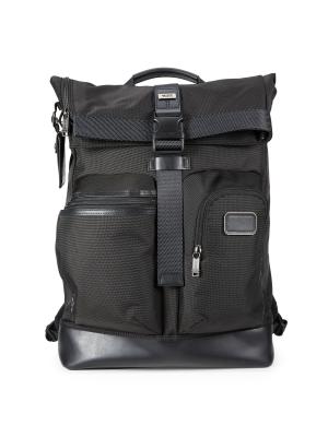 TUMI Gray and black roll top backpack. Fits over luggage handle. Harrison Osborn Roll Top Backpack Black | TUMI Belgium main image 2