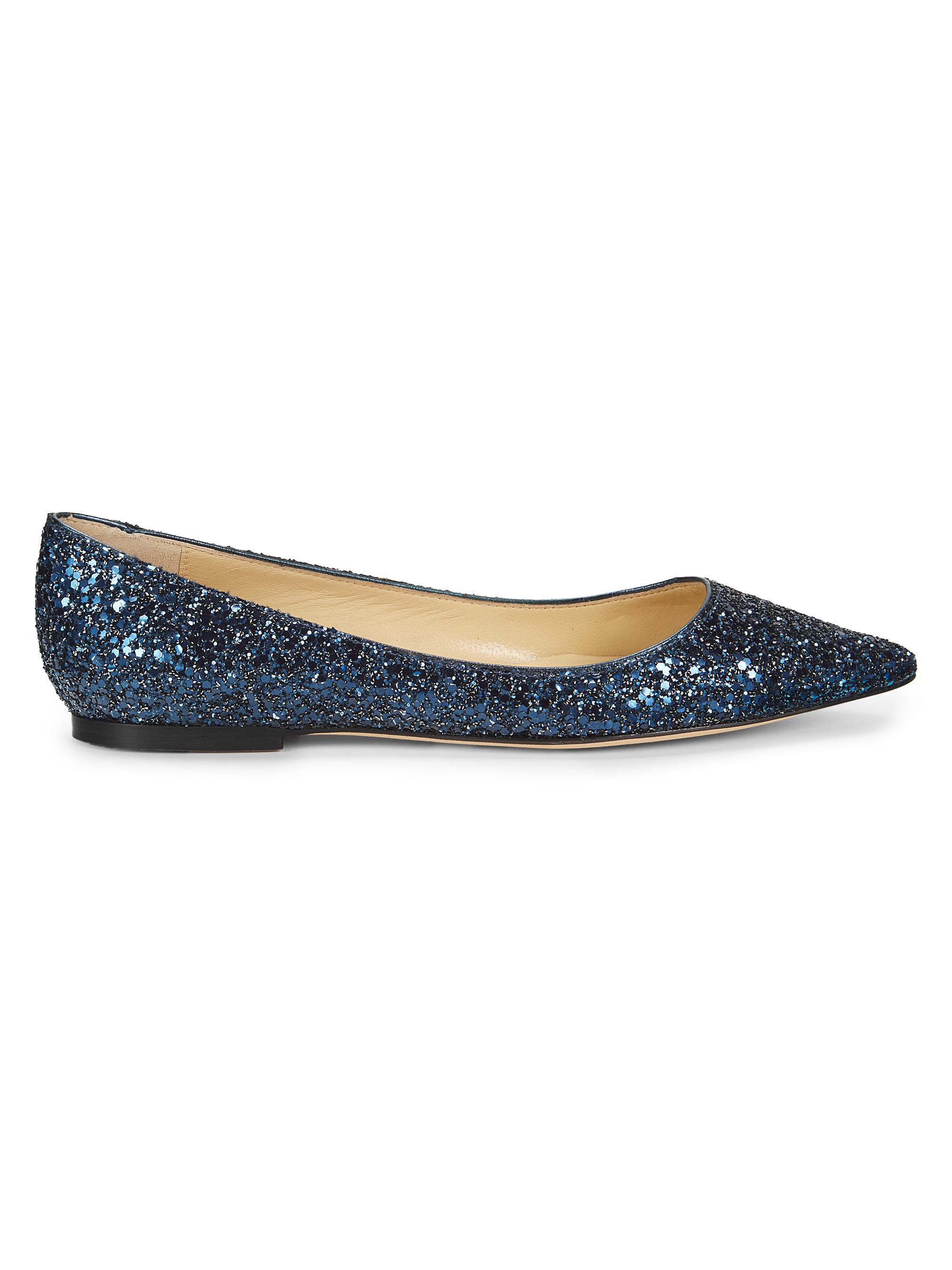Jimmy Choo ​Alina Glitter Pointed-Toe Flats on SALE | Saks OFF 5TH