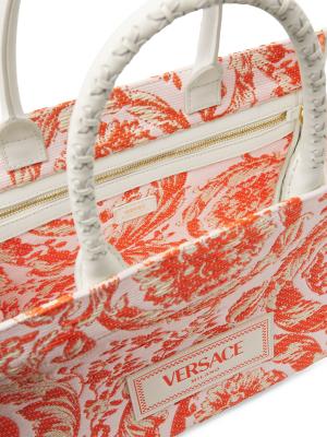 Versace Large Athena Jacquard Raffia Tote Bag on SALE | Saks OFF 5TH