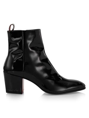 Christian Louboutin Rosalio Black Patent Leather boots 70MM Christian Louboutin Rosalio 70MM Patent Leather Boots on  main image 2