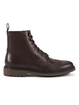 ?kenneth Cole for Saks Fifth Avenue RED First Class Leather Ankle Boots - Brown Vintage 80s Orange Suede Knee High Boots by so What  main image 4