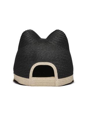 Karl Lagerfeld Paris Black Straw Hat | Crystal Details Women main image 3