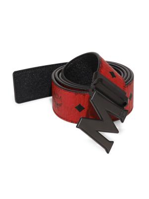 NWT MCM REVERSIBLE BLACK BELT MCM Claus Reversible Belt - Black with Detachable 24K Gold  main image 2