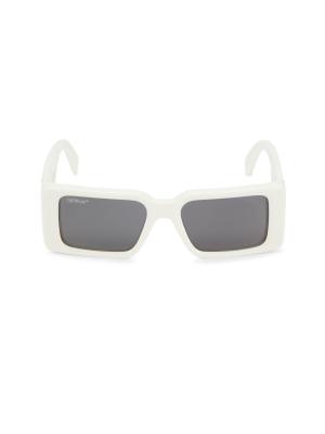 54MM Milano Rectangular White Sunglasses