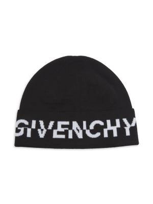 Givenchy Ribbed Logo Wool Beanie on SALE | Saks OFF 5TH