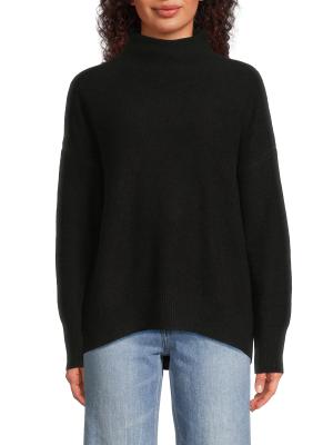 Saks Fifth Avenue 100% Cashmere Drop-Shoulder Brushed Funnelneck