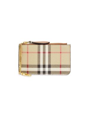 Burberry Signature Check Leather Zip Pouch on SALE | Saks OFF 5TH