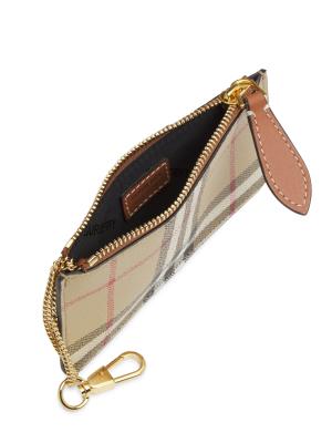 Burberry Signature Check Leather Zip Pouch on SALE | Saks OFF 5TH