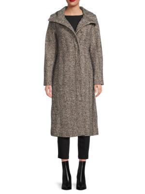 Kenneth Cole Herringbone Tweed Coat on SALE | Saks OFF 5TH