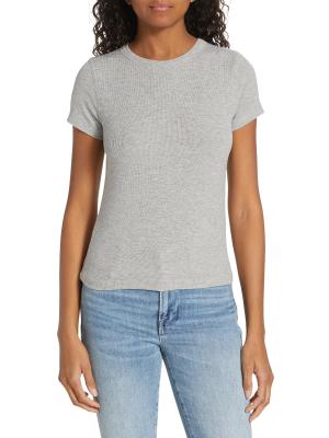 Frame Shrunken Rib-Knit T-Shirt on SALE | Saks OFF 5TH