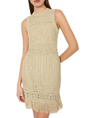Milly Beaded Fringe Knit Minidress on SALE | Saks OFF 5TH