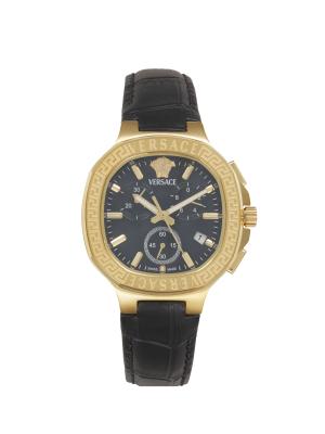 Gold-Tone Stainless Steel Case Black Leather Strap Square Watch SWR052 – Seiko USA main image 4