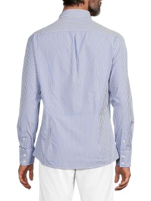 Brunello Cucinelli ​Striped Cotton Button-Front Shirt on SALE