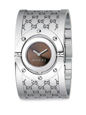 Stunning Silver Gucci Italian Luxury Bracelet Watch Gucci Unisex Silver Dial Stainless Steel Bracelet Watch  main image 3