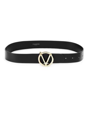 New Valentino By Mario Valentino Leather Monogram Belt Size XL Valentino by Mario Valentino Red Leather Logo Buckle Belt S/M main image 3