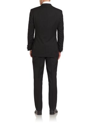 Satin Notched-Lapel Wool Tuxedo