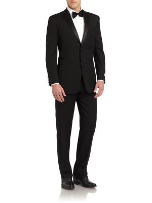 Satin Notched-Lapel Wool Tuxedo